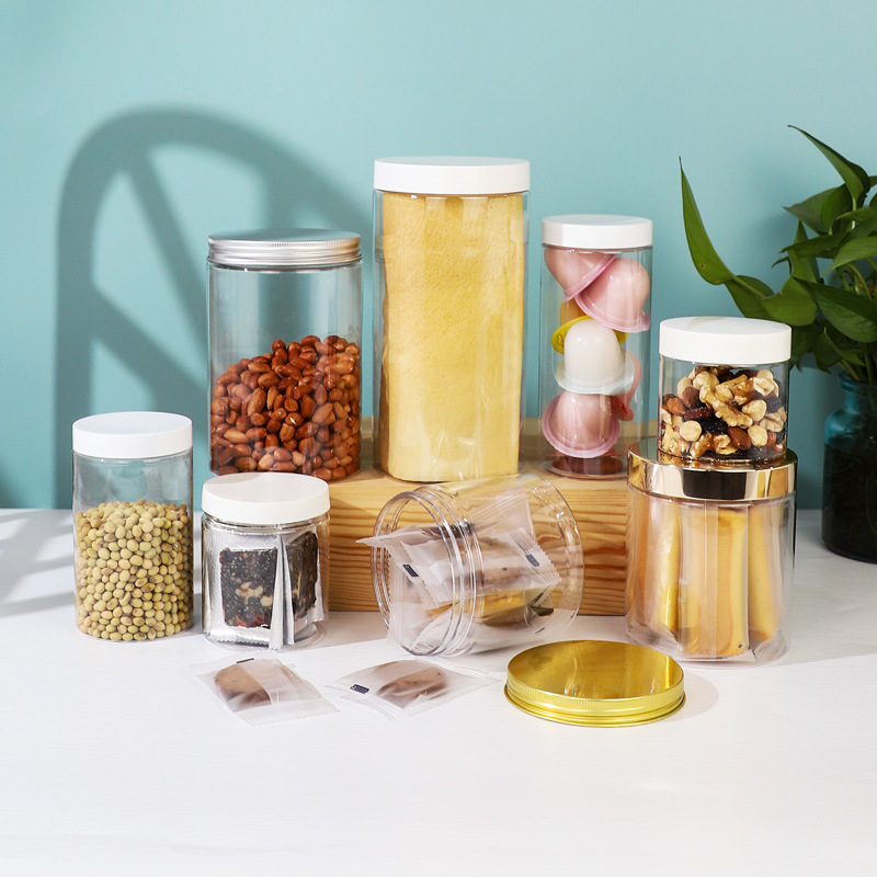 120-1000ml食品级pet透明塑料密封罐饼干包装分装罐