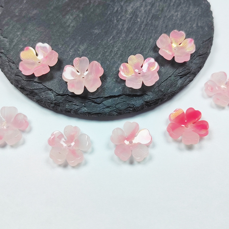 精品醋酸小花 15mm立體桃花 五瓣花DIY手工串珠古風髮簪漢服製作