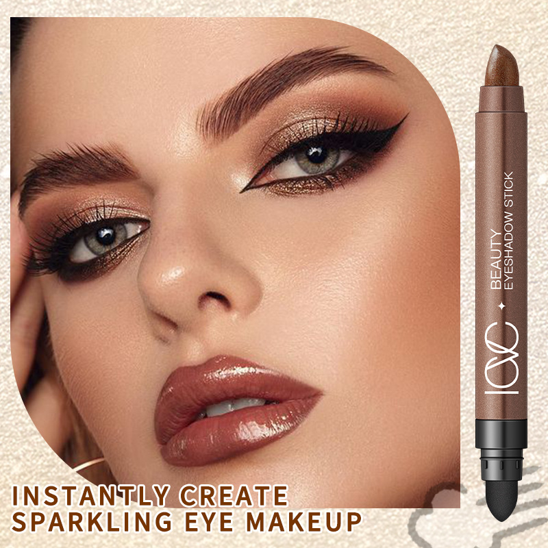 Icvc Cross-Border Foreign Trade Full English Version Double-Ended Eyeshadow Pen Waterproof and Sweat-Proof Makeup Wholesale