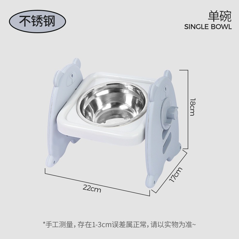 스테인레스 스틸 목 보호대 단일 그릇 - 회색