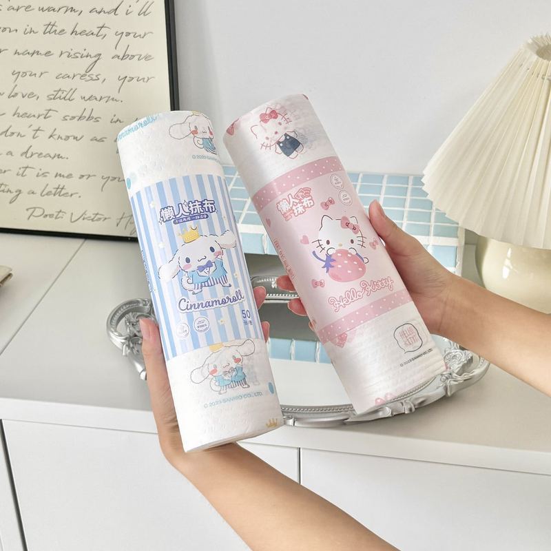Hello Kitty正版抹布50张卷抽式吸水吸油玉桂狗凯蒂猫印花无纺布|undefined