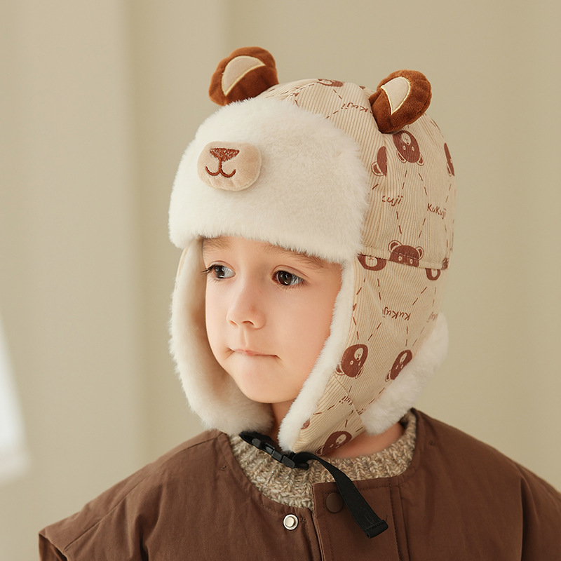 Sombreros para niños otoño y invierno para niños gorras de pelusa gorras calientes niñas gorras de invierno para bebés gruesas