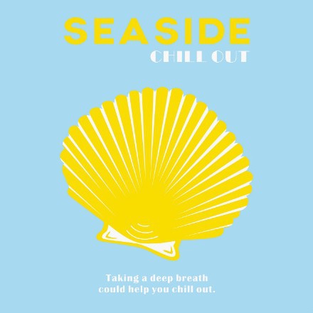 해변 매트 블루 조개껍데기 200*200cm