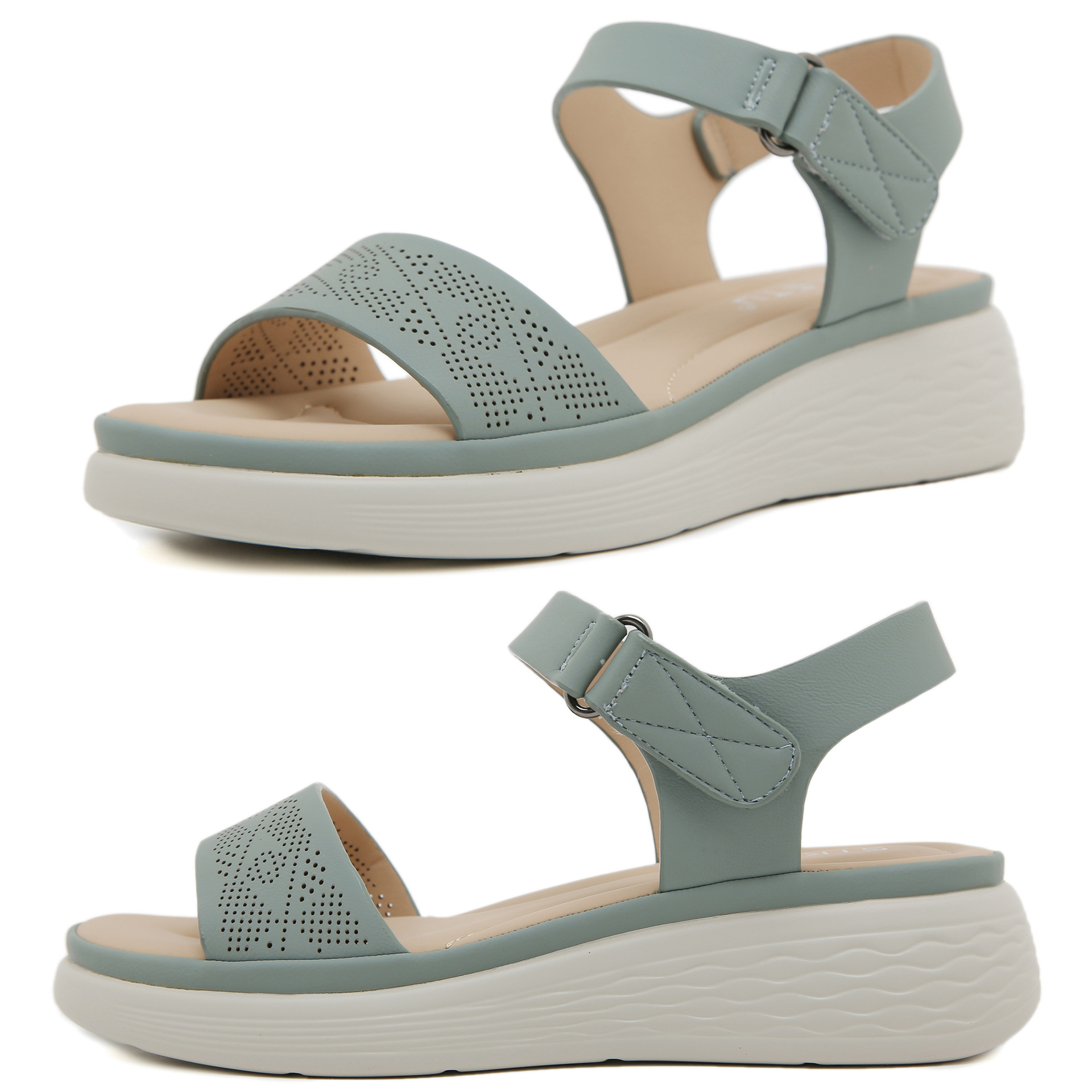 2025 nuevo punto de fondo grueso ligero antideslizante cómodo ocio deportivo velcro sandalias un alcalde