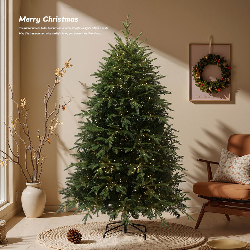 Decoración de Navidad PE híbrido árbol de Navidad nuevo cifrado gran luminiscencia doméstica decoración de la sala de estar árbol desnudo árbol automático