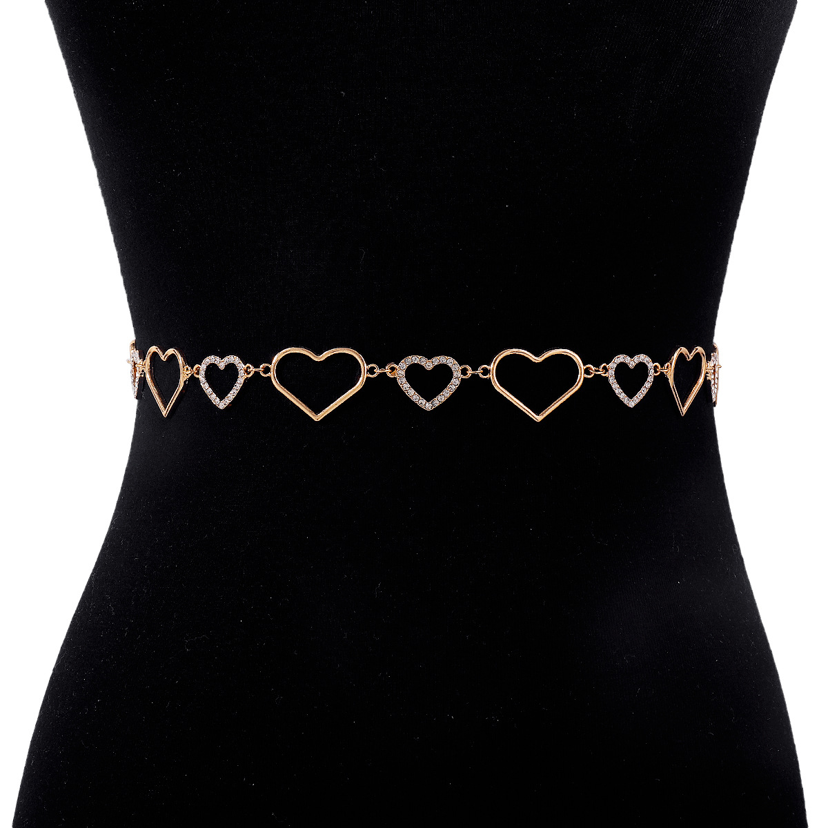 Fashion Heart Shape Alloy Inlay Rhinestones Women's Waist Chain display picture 15