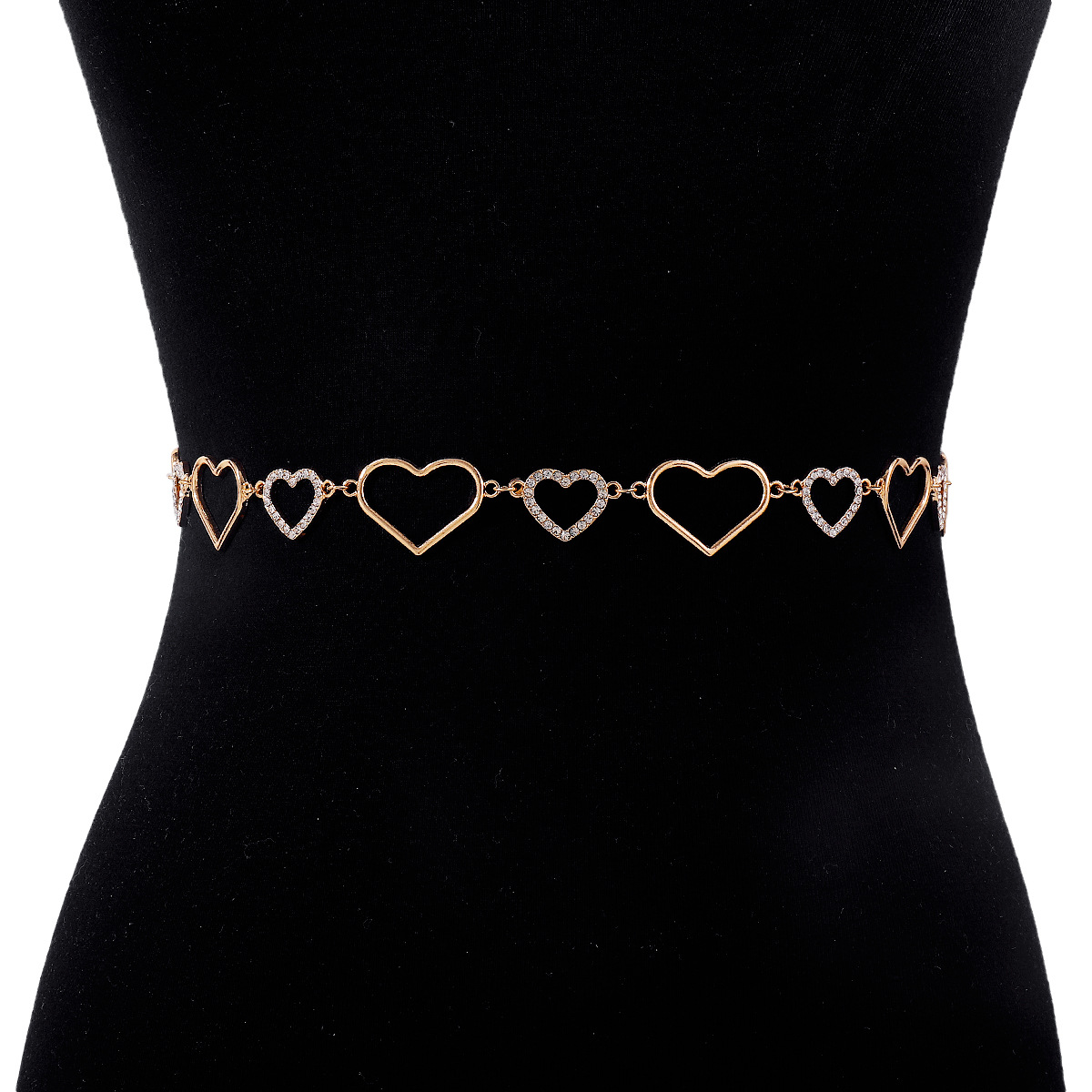 Fashion Heart Shape Alloy Inlay Rhinestones Womenu0027S Waist Chain