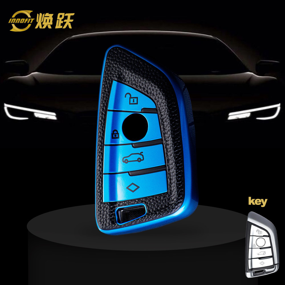 B1 TPU 완제품 블랙 가죽 질감 블루 디스플레이