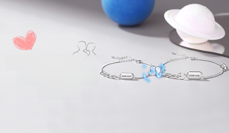 Klassischer Sterlingsilber Moissanit Diamant Partnerring Set_voghion.com