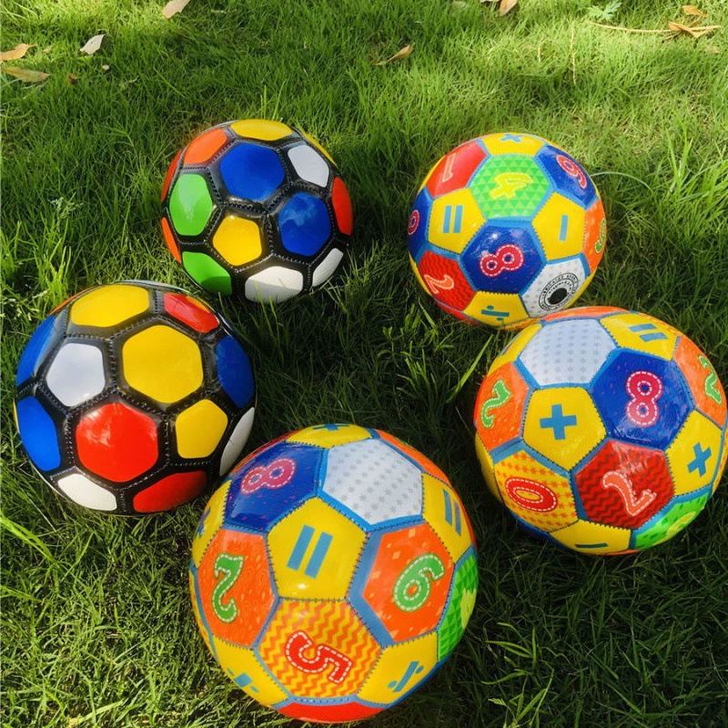 2 красочных детских футбола для детского сада, цифровой детский образовательный 3, обучающий красочный надувной игрушечный номер.