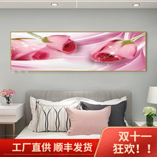 晶瓷主卧室床头装饰画简约房间壁画婚房玫瑰墙画酒店宾馆客厅挂画