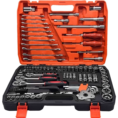 Repair Tool Set Ratchet Wrench – Mühərrik tənzimləmə alətləri - 121-piece-set-in-chrome-plated-version