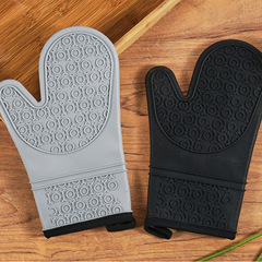 Silicone heat-insulated and anti-scalding gloves for ovens, special high-temperature-resistant thickened kitchen baking silicone microwave oven gloves