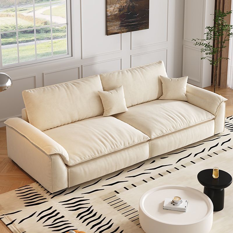 Cream Style Cat Scratch Fabric Sofa Leather Sofa Living Room Small Apartment Modern Simple Double Straight Row Sailboat Sofa