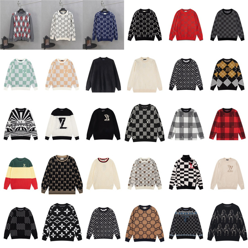 Cross-Border 2025 New Style Jacquard Casual Men's and Women's Long-Sleeve Knit Sweater from L Brand and g Brand