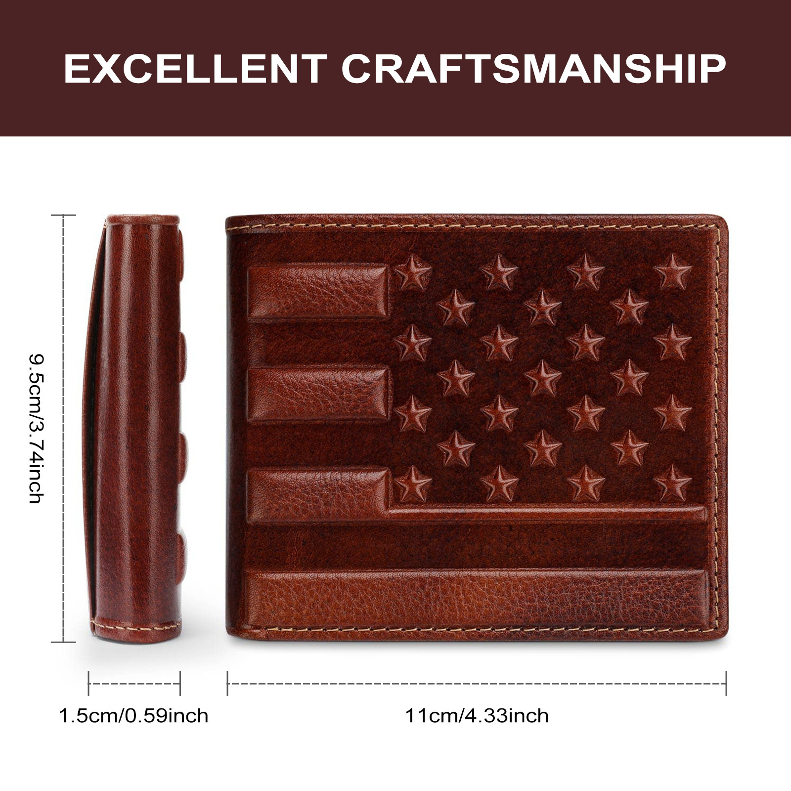 Amazon multi-tarjeta RFID antirrobo cartera de cepillo creativa bandera nacional cartera de hoja de gran capacidad de supermovimiento cartera de negocios