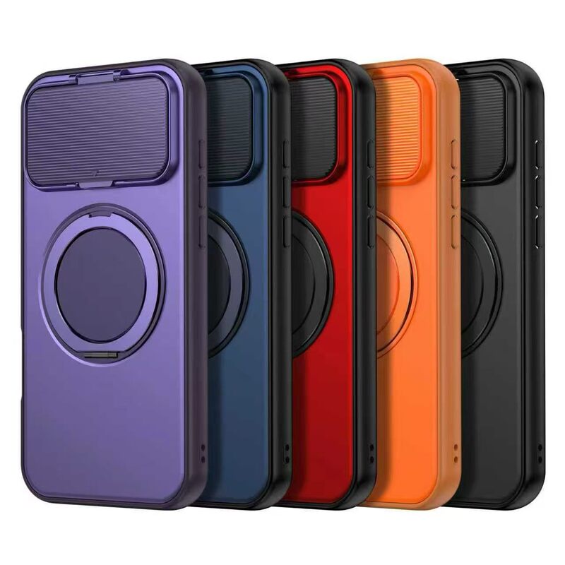 Applicable Models: Iphone18 Pro Max Case with Rotating Ring Stand and Lens Cover, Protective Phone Case