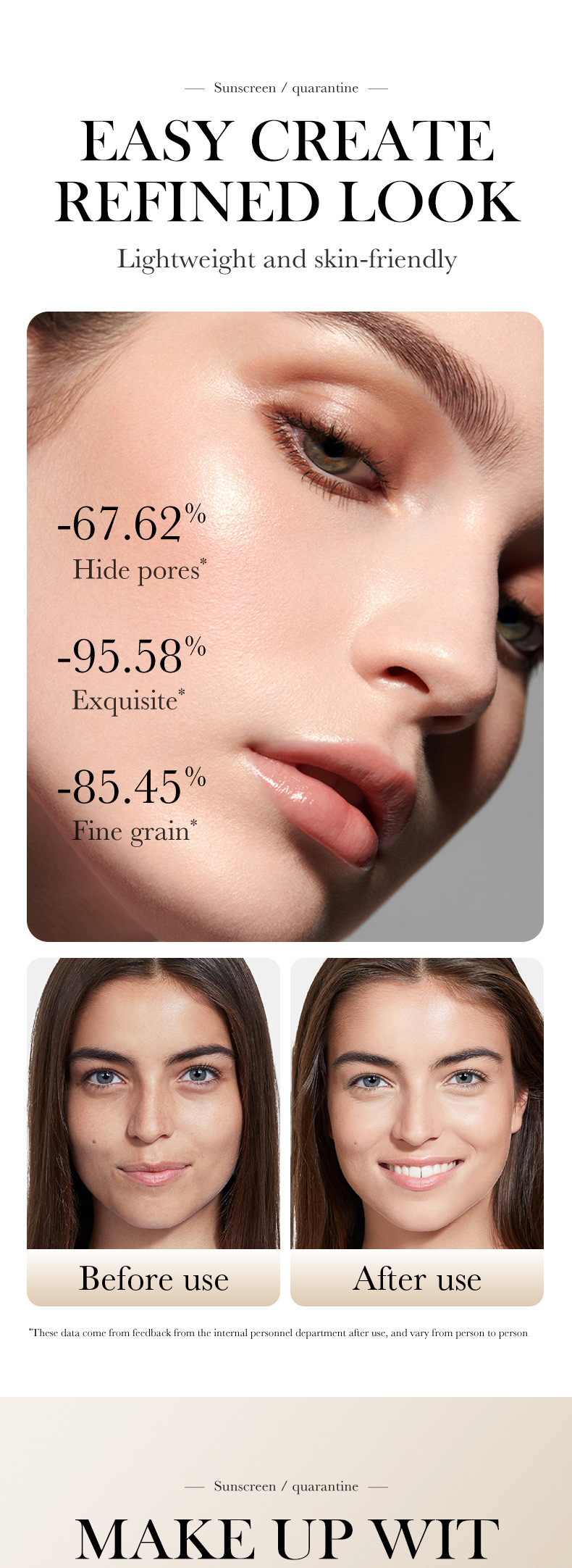 Cross-border foreign trade SADOER three-color sun protection cream uniform skin color before makeup base isolation protective cream
