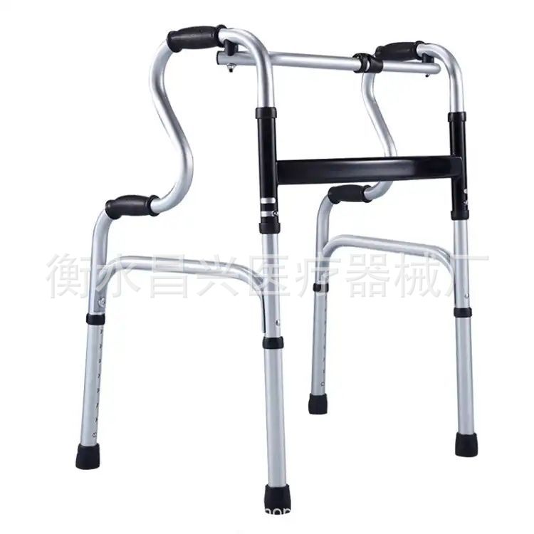 Fábrica al por mayor ruedas Walker de acero inoxidable Carro de rehabilitación Walker con asiento Walker plegable