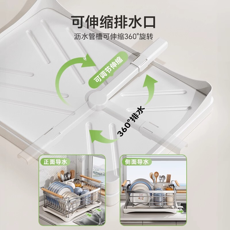 不锈钢沥水架碗架厨房台面碗碟架水槽置物架多功能碗盘沥水收纳架|undefined