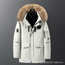 冬季新款跑男同款棉服男厂家情侣款大毛领中长款工装加厚棉服