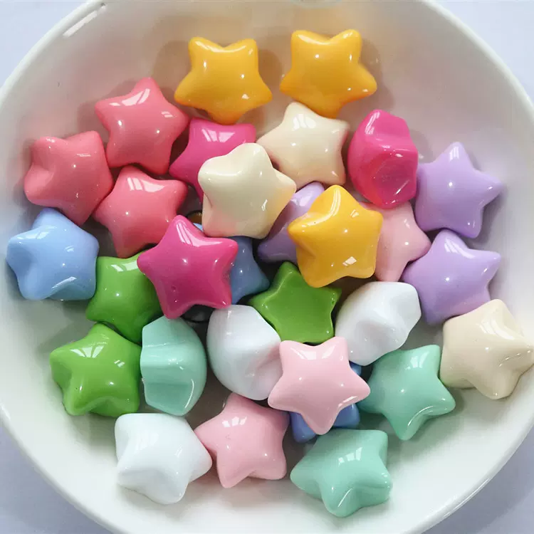 亮面糖果色可爱胖嘟嘟星星树脂五角星配件 DIY自制发饰品手工材料