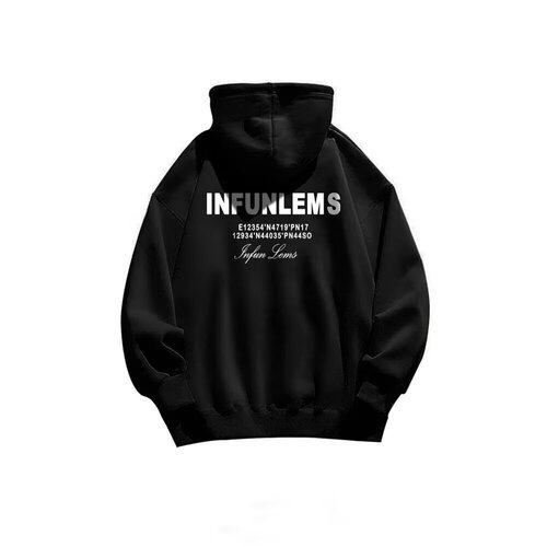 New hooded hooded hoodie men's clothing for autumn and winter with velvet warmth, American short-sleeved fashion brand letter-printed student clothes