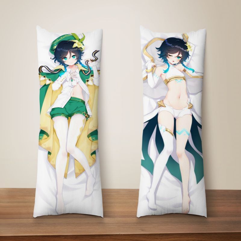 Funda de Almohada Anime Venti a Tamaño Real de Genshin Impact & Almohada Larga de Caricatura