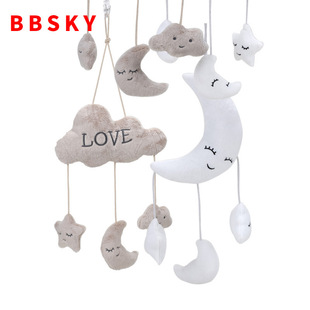 New baby stroller toy 0-1 year old stroller bed hanging cartoon car plush car hanging soothing toy