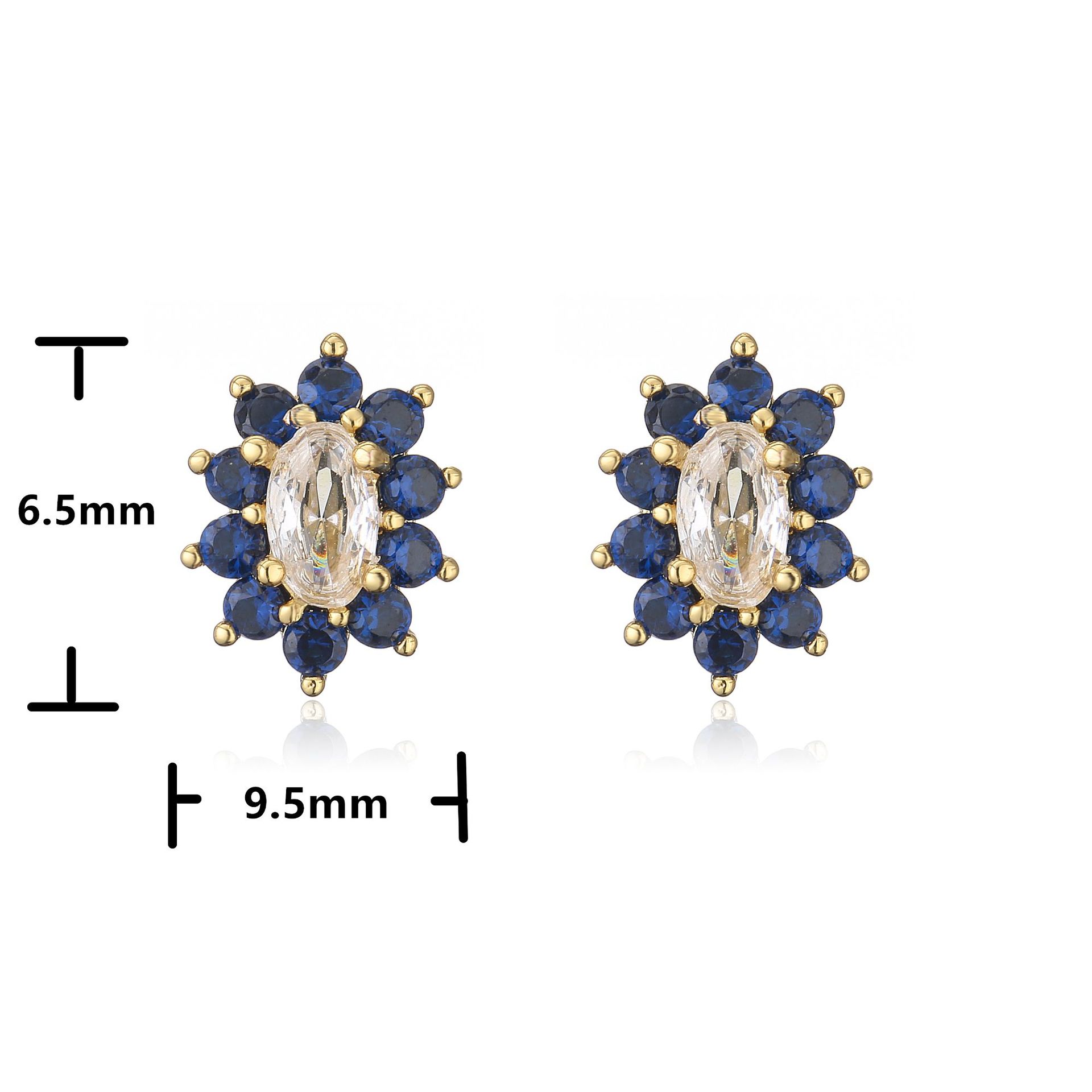 Boucles D&#39;oreilles Zircon Couleur Mode Boucles D&#39;oreilles Exquises Bijoux Transfrontaliers display picture 4