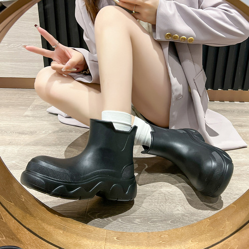 Direct Manufacturer Sales Thick Sole Indoor and Outdoor Rain Boots Low Top Versatile Anti-Slip Wear-Resistant Water Shoes Eva Four Seasons Fashion Rain Boots for Women