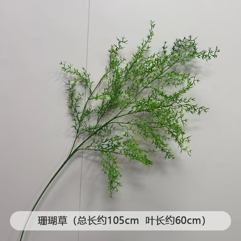 芦荀草绿植花龙须草假花白绿森系婚庆装饰自然风背景插花路引|undefined