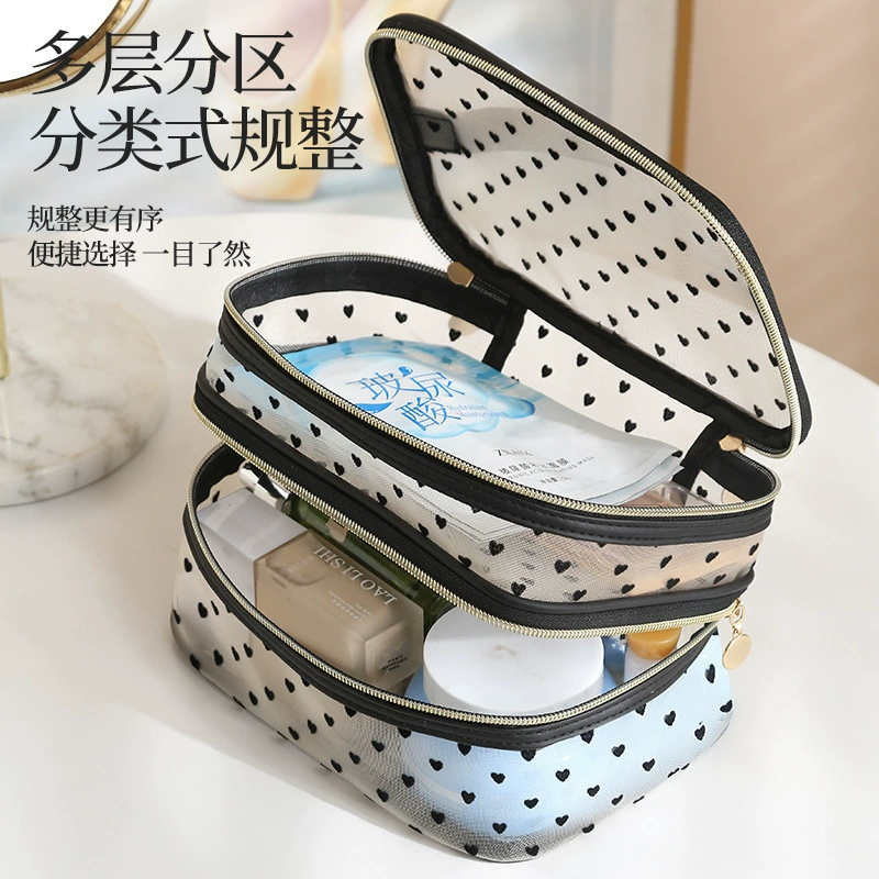 Handheld cosmetic bag, capacious organizer bag