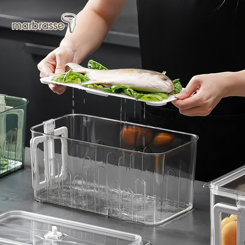 Caja de almacenamiento de refrigerador de salsa SP Caja de preservación transparente de grado alimenticio cocina de alimentos sellado de tiempo caja de almacenamiento