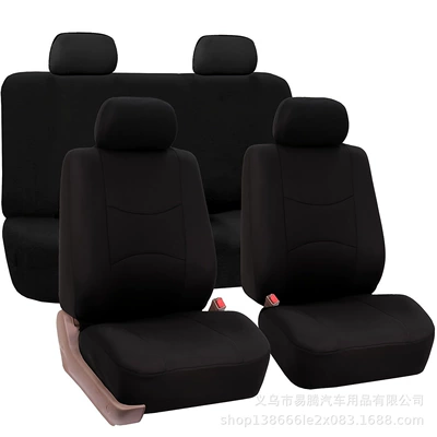 for 5-Seater Car Seat Covers, Universal seat cover - black-flat-9-piece-set-of-5-seats-general