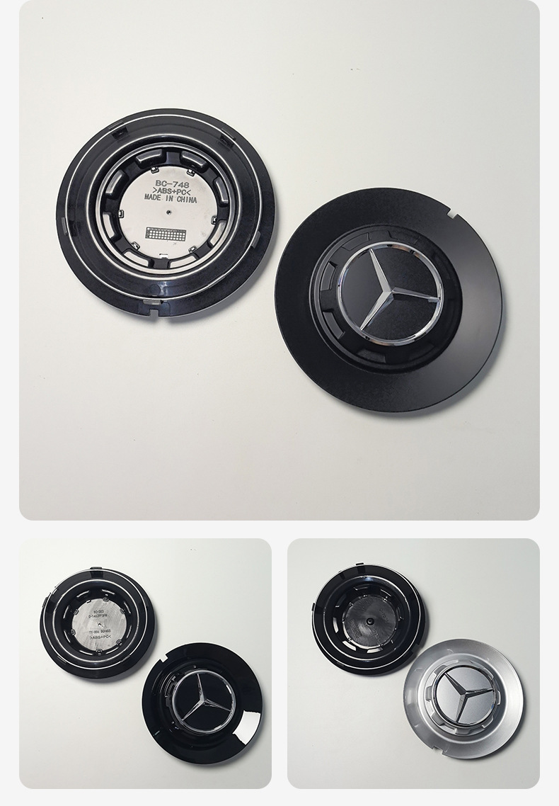 Mercedes-Benz Amg Wheel Hub Caps with Integrated Clips for C-Class, E-Class, Glc-Class, Gle-Class, and G-Class, Upgraded Amg Wheel Hub Caps