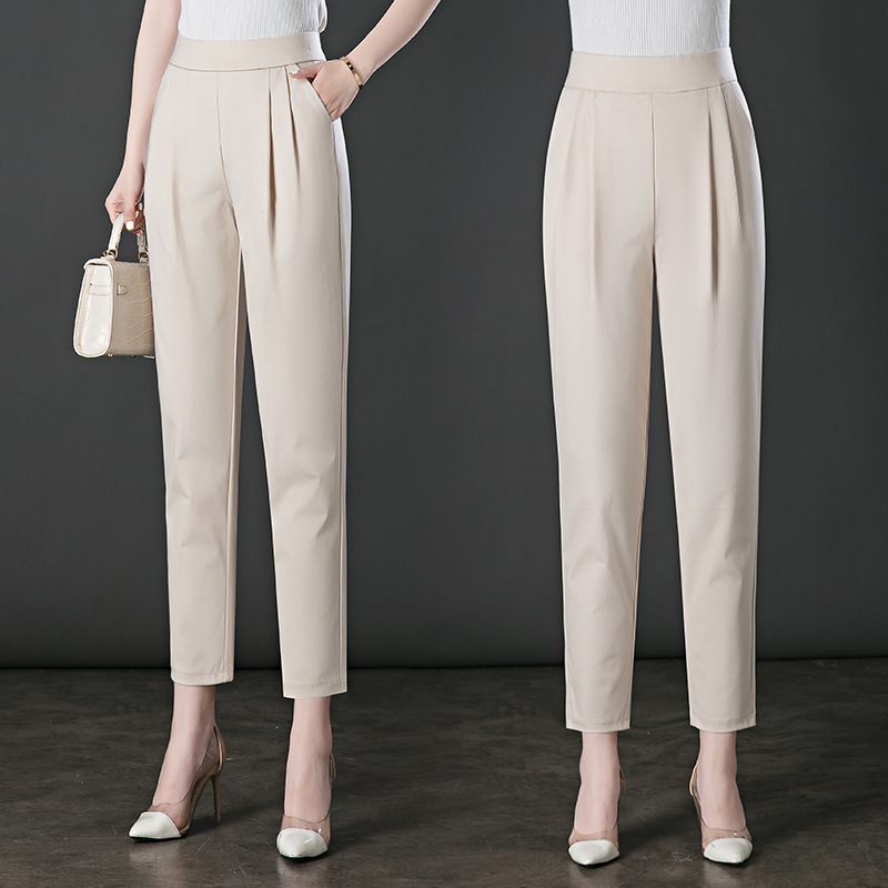 Nine points casual pants 2022 this year's new fashion all-match summer small slim high waist Harlan suit pants Nine points casual pants 2022 this year's new fashion all-match summer small slim high waist Harlan suit pants