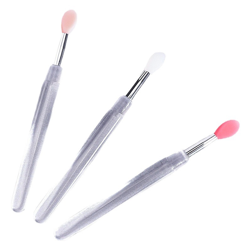 Cepillo de labios de silicona portátil con tapa mini profesional cepillo de máscara de labios bálsamo labial vaselina cepillo de lápiz labial floreciente