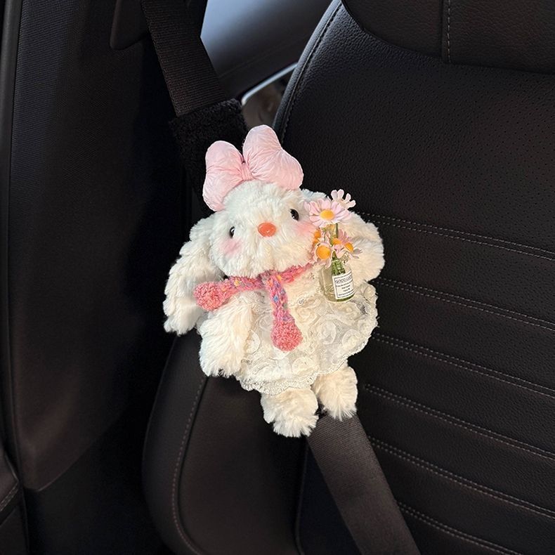Cute Rabbit Car Seat Belt Shoulder Cover Car-Mounted Women's Anti-Wear Clothing High-End Cute Car Couple Pair