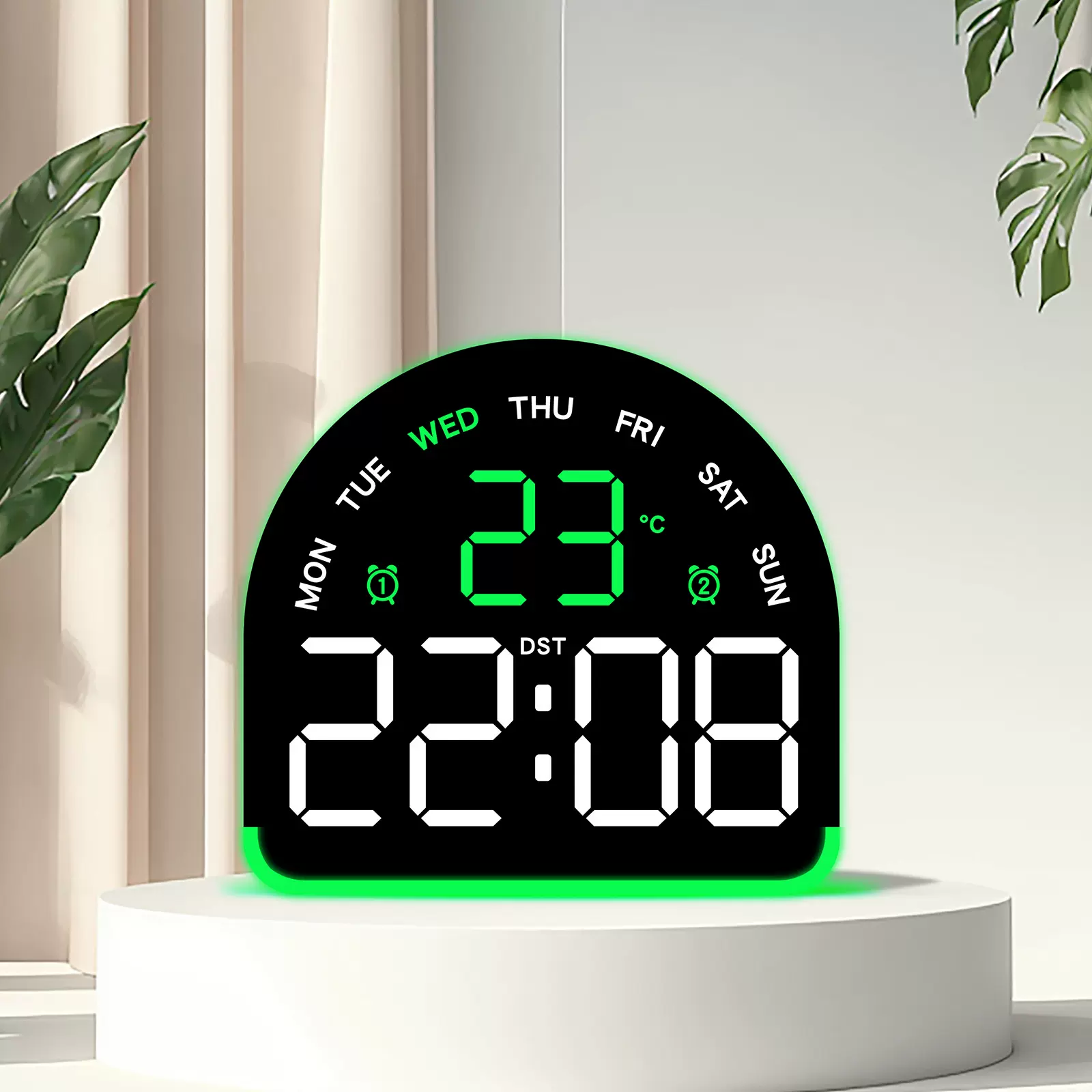 新LED氛围灯电子钟多功能闹钟家居灯饰台钟温度显示多组闹钟6683