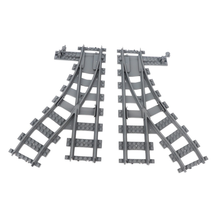 Compatible with city train train building block track bifurcation track/curved track/straight track/soft track/cross track parts