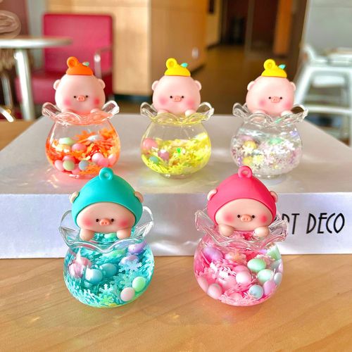 Oil-infused liquid quicksand bottle ornaments new creative drift bottle gifts acrylic keychain accessories bag pendants