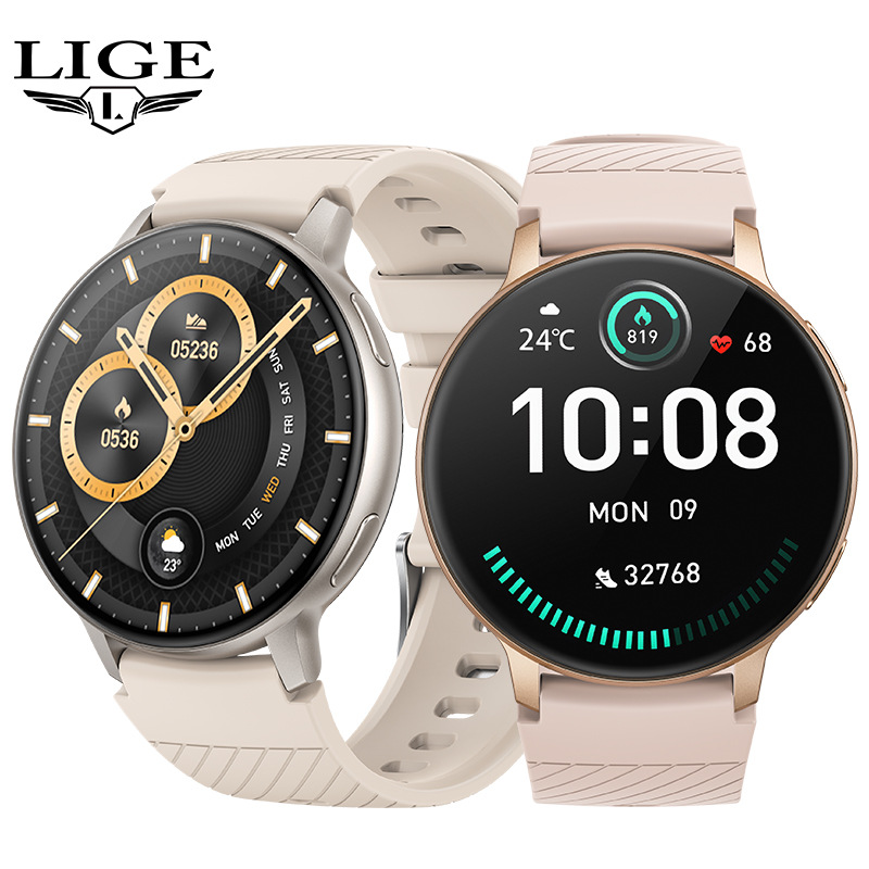 LIGE Unisex Smart Watch with Blood Pressure & Heart Rate Monitoring Bluetooth Connectivity Music & Photography Features Business Luxury/Sport Style_voghion.com