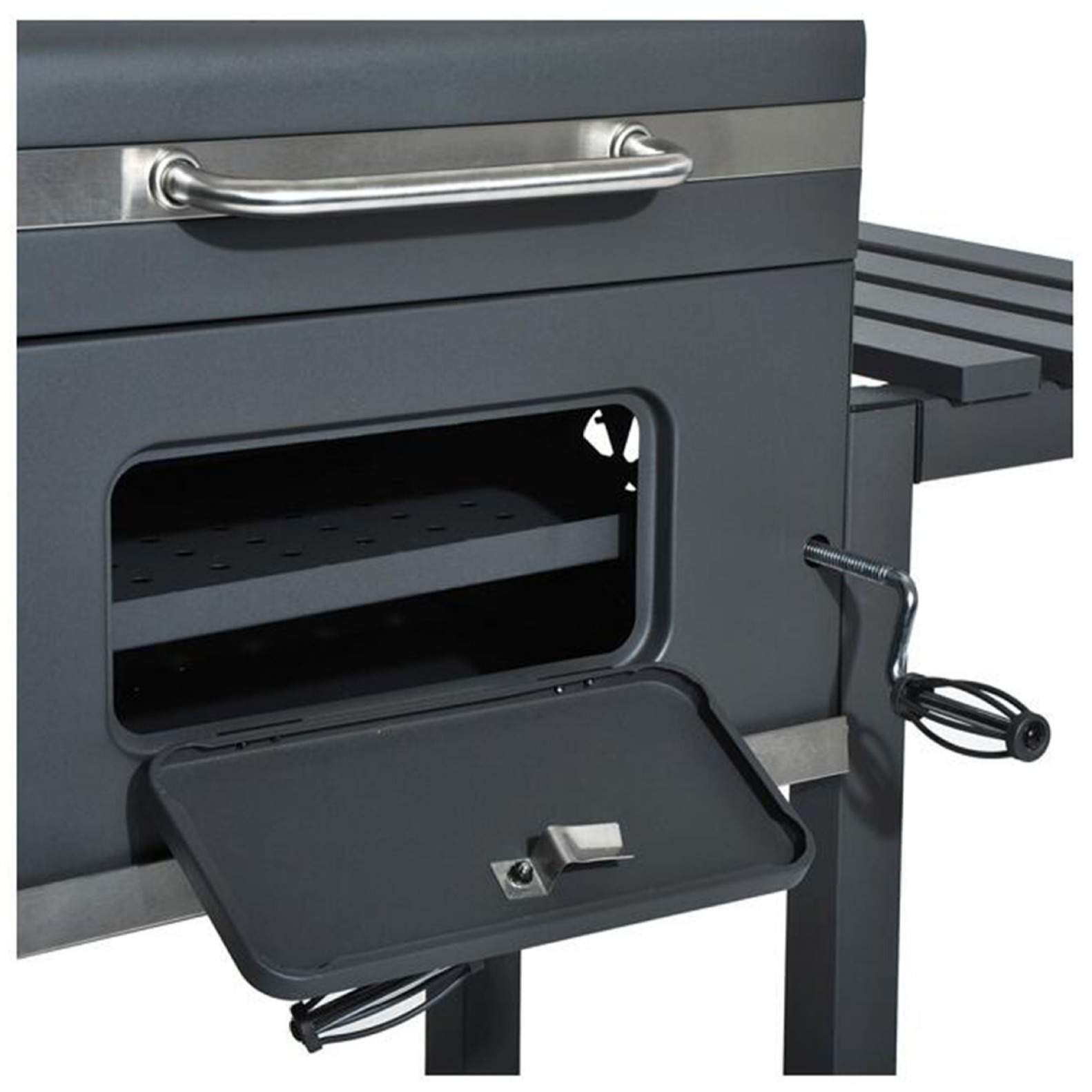 Carro del fabricante caja cuadrada estufa chimenea parrilla de barbacoa con mesa auxiliar parrilla de barbacoa con ruedas parrilla de barbacoa