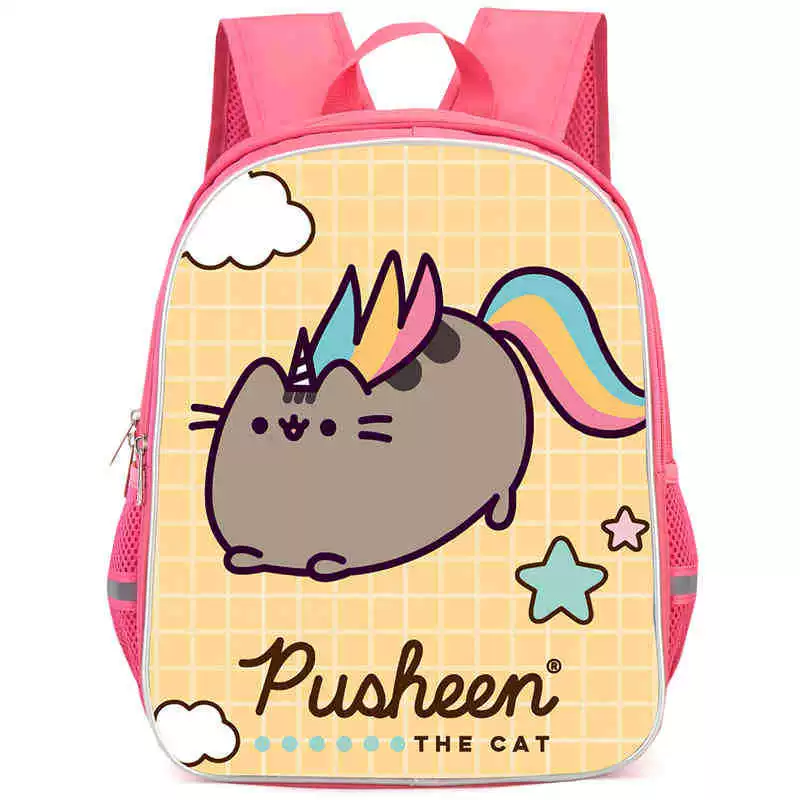 Рюкзак учебный Pusheen Fat Jimao с принтом периферийного типа, через стекло, зарубежная торговля, школьный рюкзак