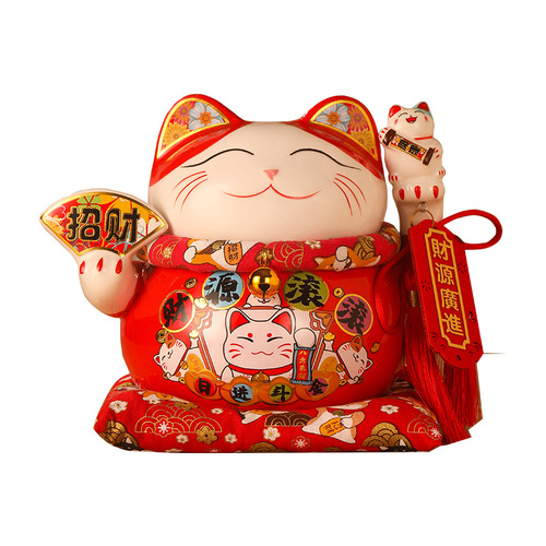 Lucky Cat Large Ornament Piggy Bank Store Opening Ornaments Creative Gifts Home Accessories Ceramic Craft Gifts