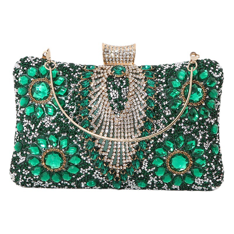 Bolso de noche de diamantes transfronterizo de las nuevas mujeres europeas y americanas vestido de banquete portátil crossbody pequeño bolso cuadrado de embrague Bolso pequeño para mujer