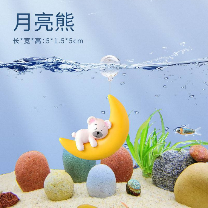 Tanque de peces decoración del paisaje pequeña decoración flotante Diver azul grasa reloj tanque de peces paisaje mundo submarino