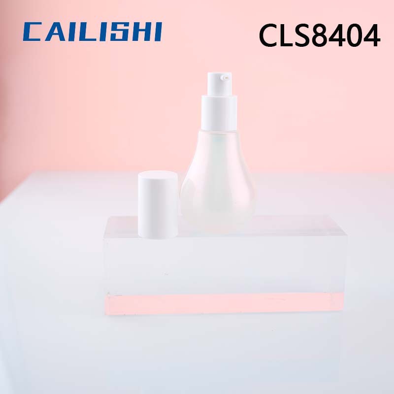 现货圆型30ml粉底液玻璃瓶，粉色按压泵头。18牙精华液滴管瓶