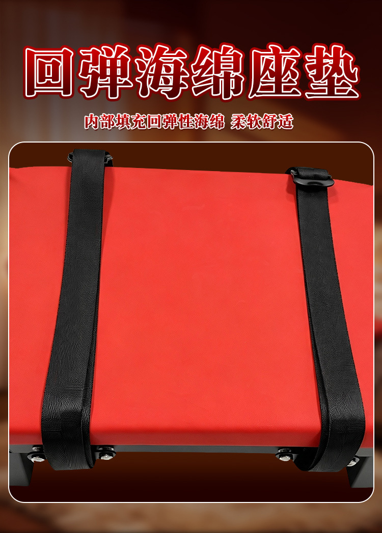 Jiuai SM Erotic Chair with Handcuffs, Couple’s Flirting Tool, Black-Red PU and Iron Frame — detail image 24